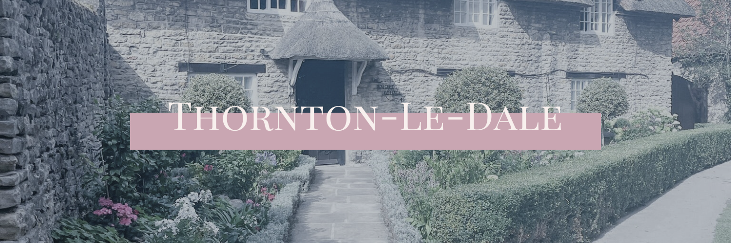 Thornton-le-Dale guide - Image show thatched cottage in the village, next to the beck.